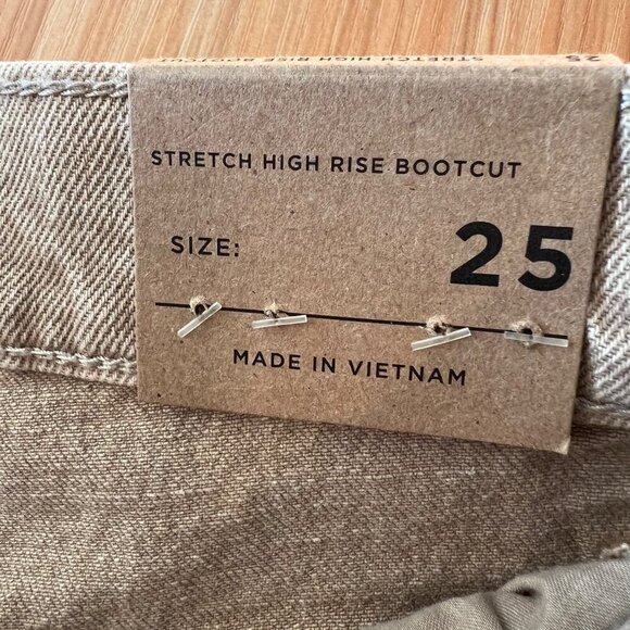 PACSUN Tan Denim Stretch High Rise Bootcut Jeans Size 25 - Picture 8 of 9